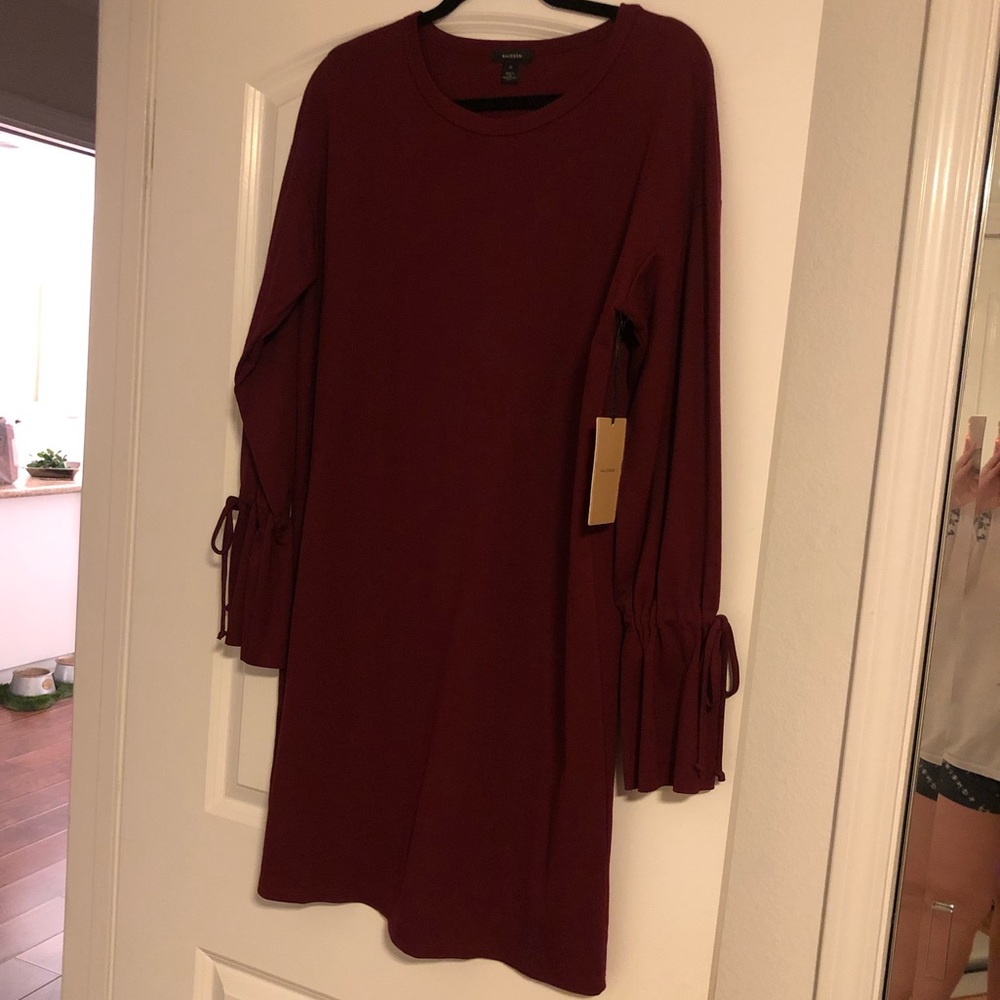 Halogen Burgundy Long Sleeved Dress NWT